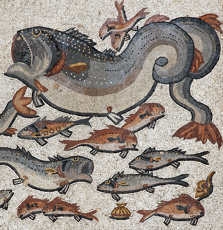 Roman sea life mosaic from Pompeii
